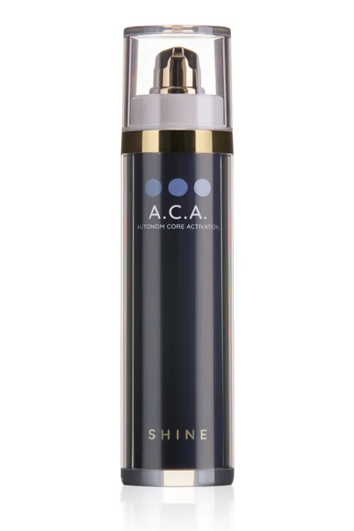 Luxuriöser Airless-Spender von A.C.A. Shine in dunkelblau und Gold