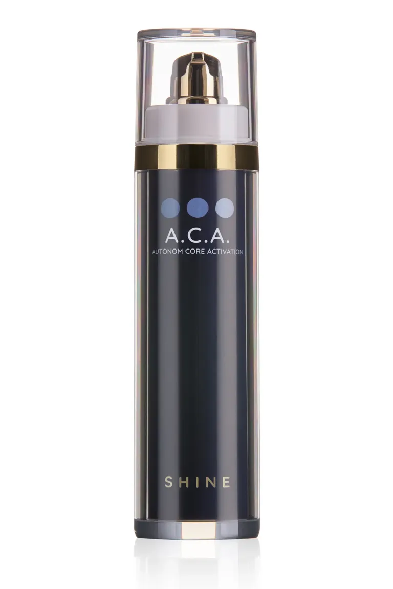 Luxuriöser Airless-Spender von A.C.A. Shine in dunkelblau und Gold